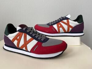 Armani Exchange XUX017 Men 9 Colorblock Retro Runner Sneakers Streetwear Y2K